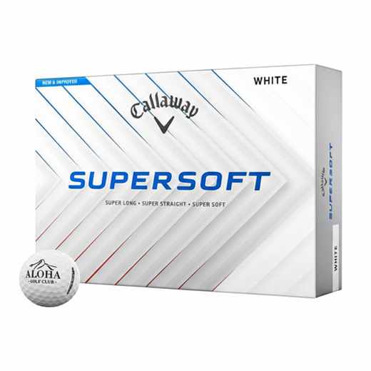 CALLAWAY BOLA SUPERSOFT DOCENA BLANCA LOGO ALOHA