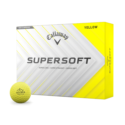 CALLAWAY BOLA SUPERSOFT DOCENA AMARILLA LOGO ALOHA